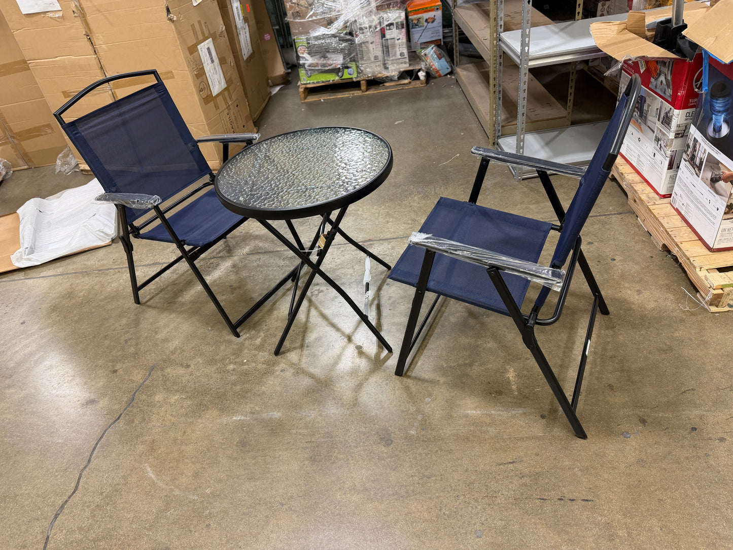 AC250967 Mainstays Albany Lane 3 Piece Outdoor Bistro Set Navy