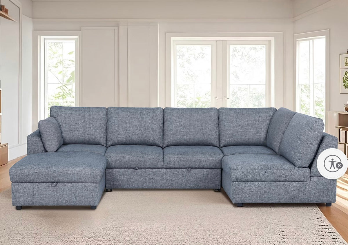 BJF250517 Laguna Sectional with Pop-Up Sleeper & Storage Chaise (dirty)