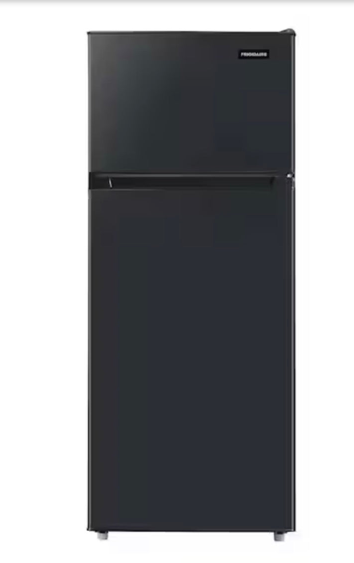 AC260340 Frigidaire 21.5 in. 7.5 cu. ft. Top Freezer Refrigerator in Black - EFR784 (major dent)