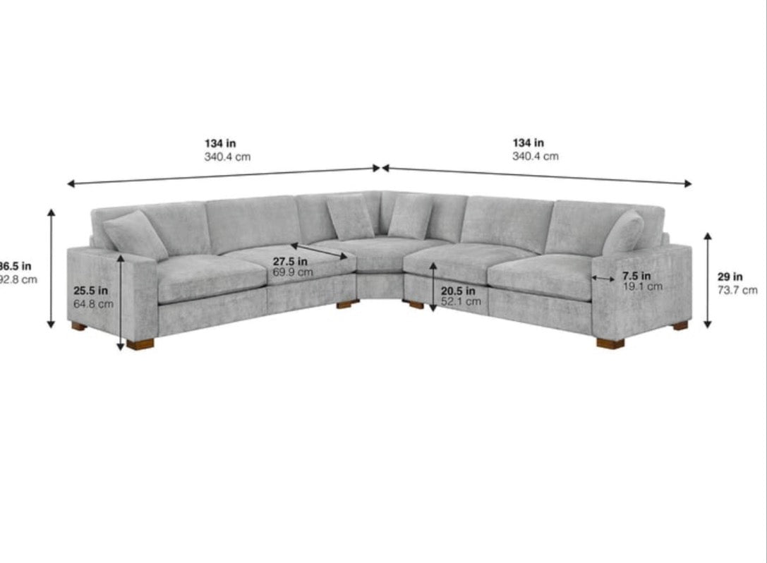 CS260089 Thomasville Selene Fabric Sectional with Power Footrests