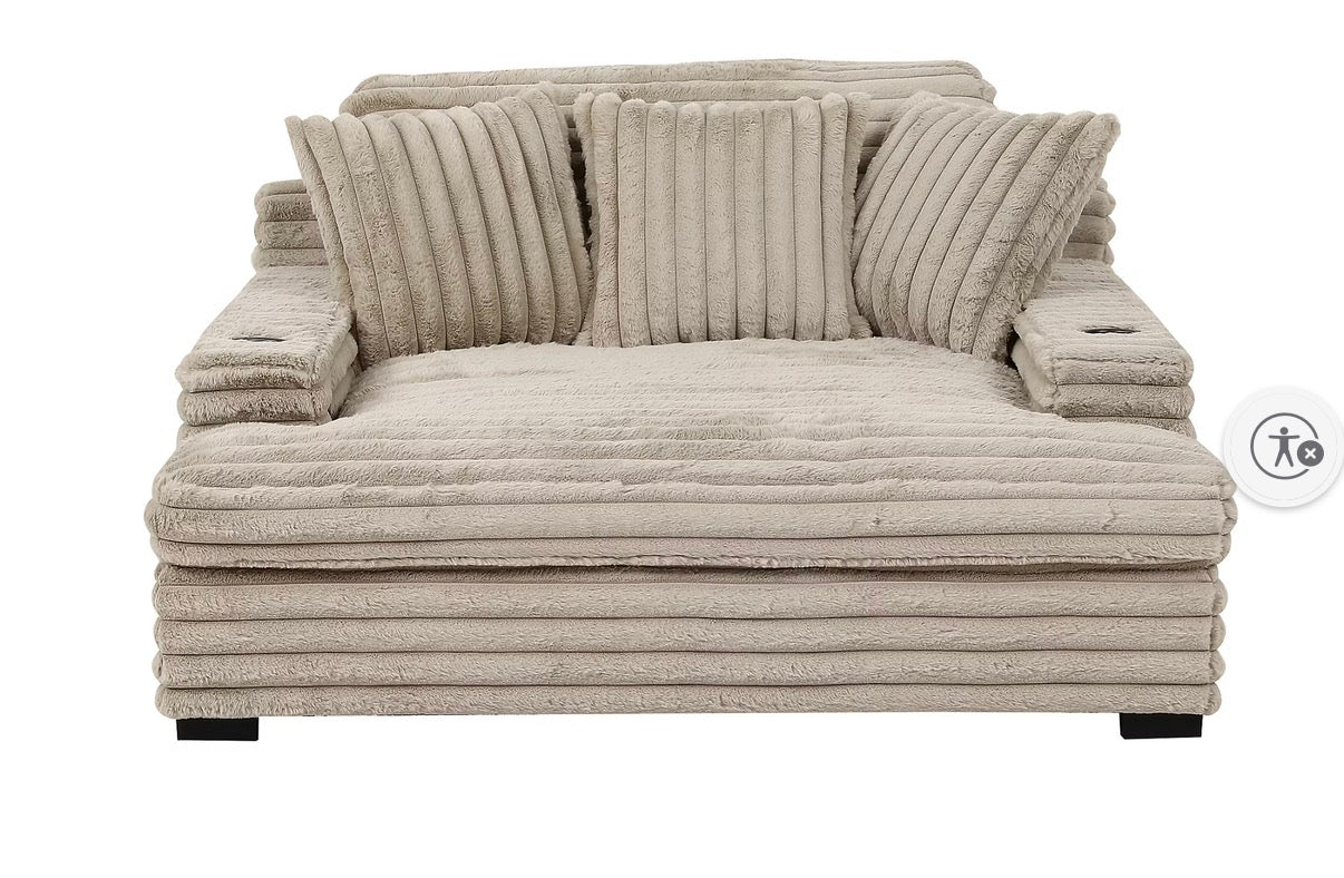 BJF250360 Presley Jumbo Chaise - Latte