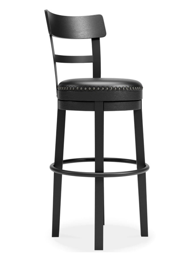 AH192 Valebeck Bar Height Upholstered Swivel Bar Stool with Contoured Back