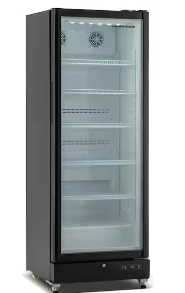 AC260360 Hamilton Beach 17 cu. ft. Commercial Glass Door Refrigerator in Black - HBCBC1710 (major dents)