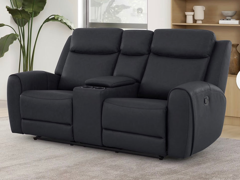 BJF250525 Concord Manual Reclining Console Loveseat - Navy