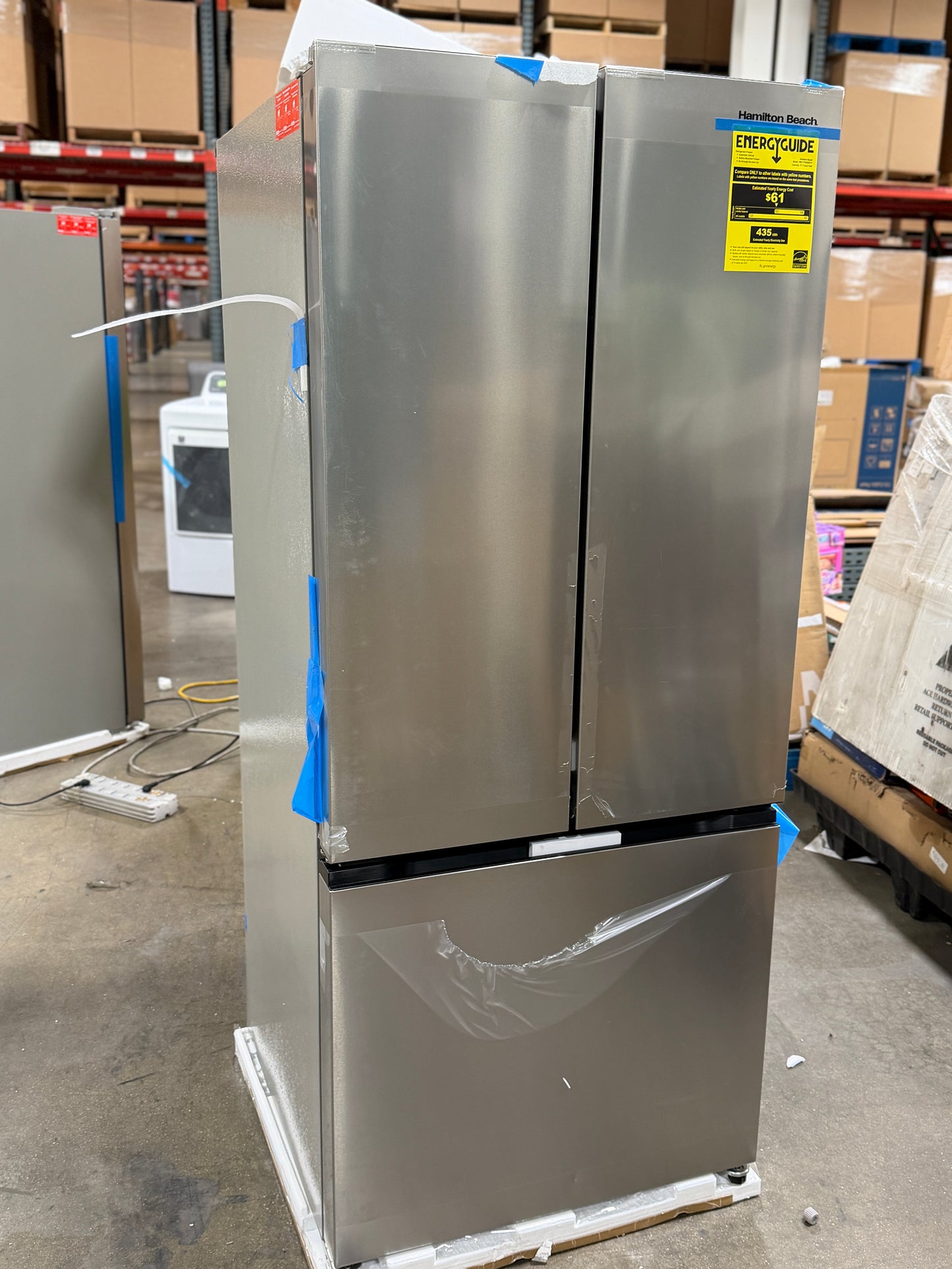 AC250588 17.7 cu. ft. Bottom Freezer French Door Refrigerator in Stainless Steel Look