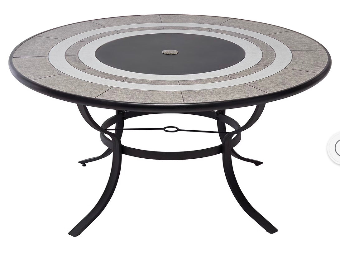 BJF250413 Berkley Jensen Stoneacre 7-Pc. Aluminum Sling Outdoor Dining Table
