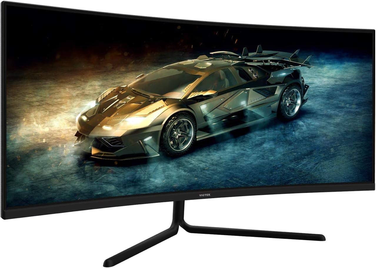 Viotek 34" LED Monitor GNV34DB 100Hz 1440p Gaming Monitor, Curved 1500R, 3 HDMI