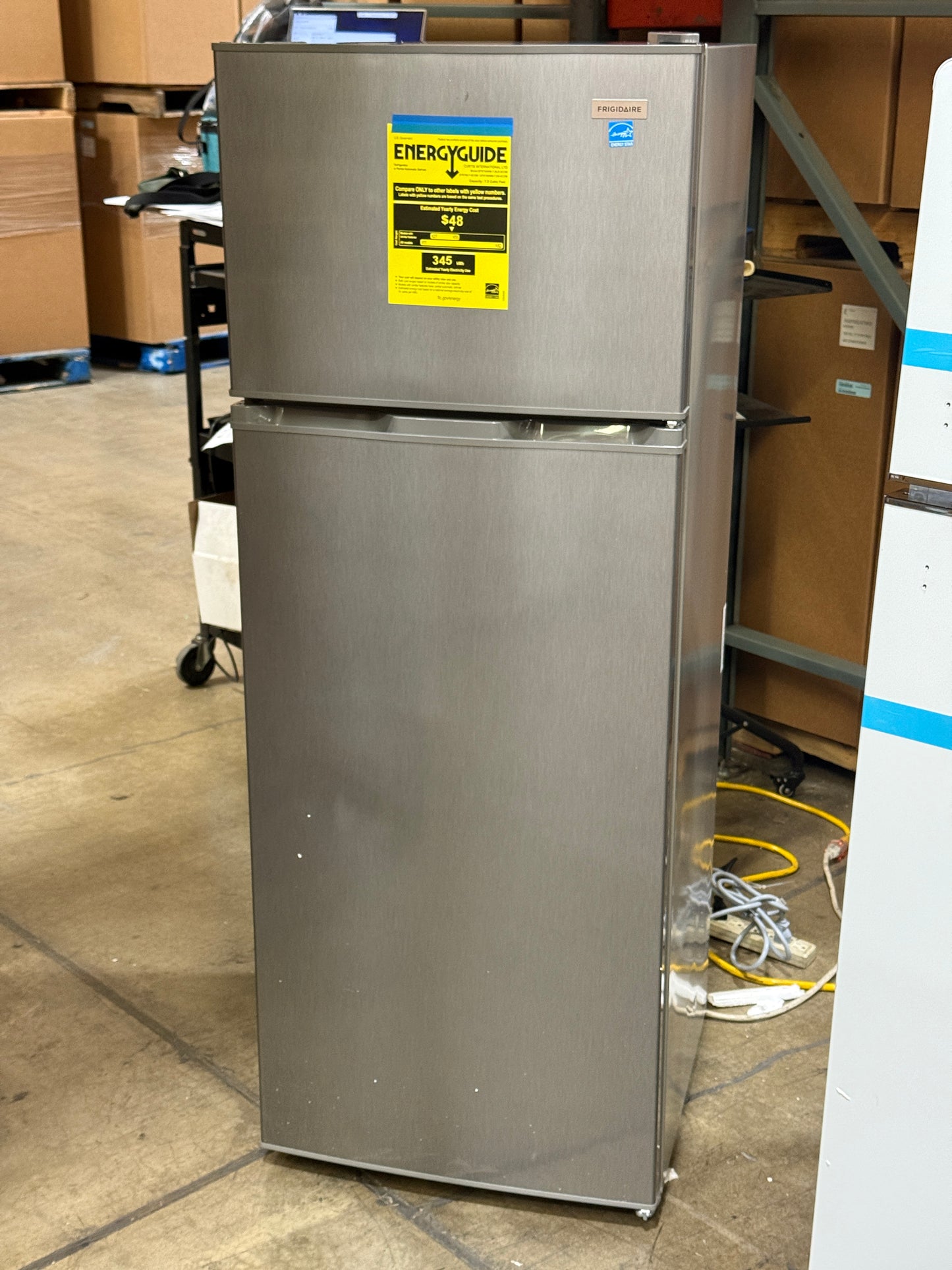 AC250518 Frigidaire, 2 Door Apartment Size Refrigerator/Freezer Combo, 7.5 cu ft, Platinum Series, Stainless, 23" D x 21.5" W x 55.5" H