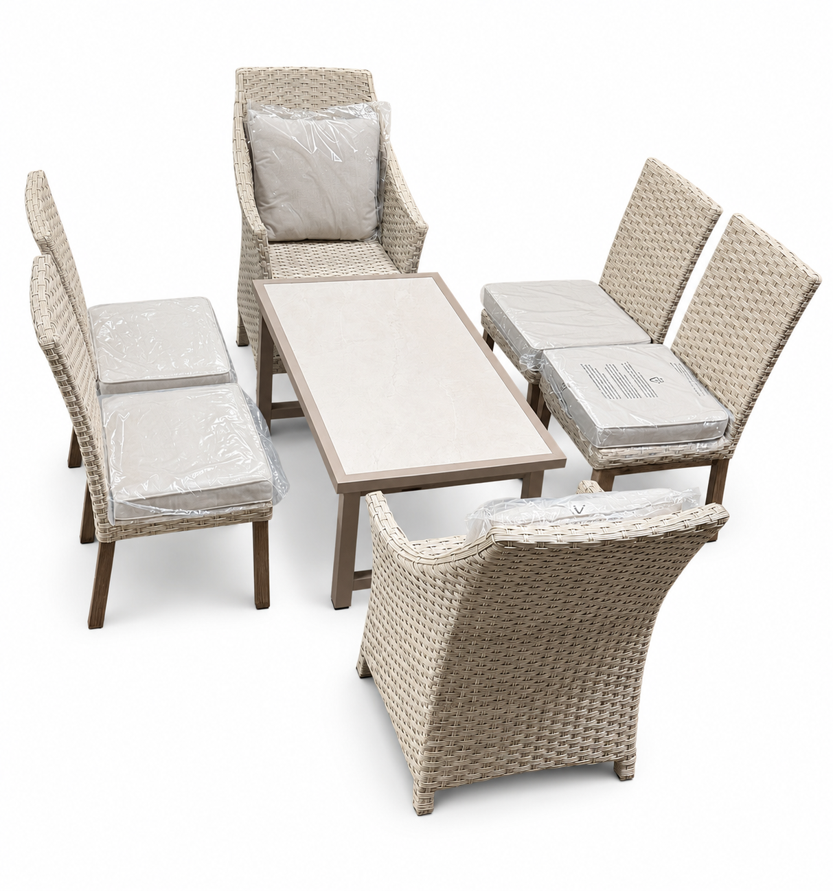 BJF250408 BJ Patio Set 7-Pc - White