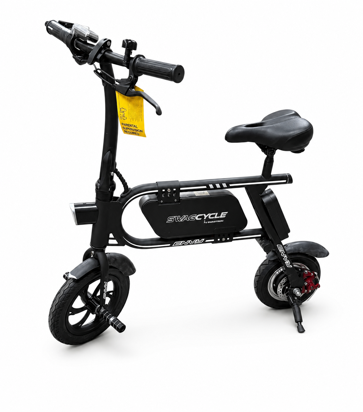 AC260254 Swagtron - SwagCycle Envy Foldable Electric Bike w/9 mi Max Operating Range & 10 mph Max Speed - Black