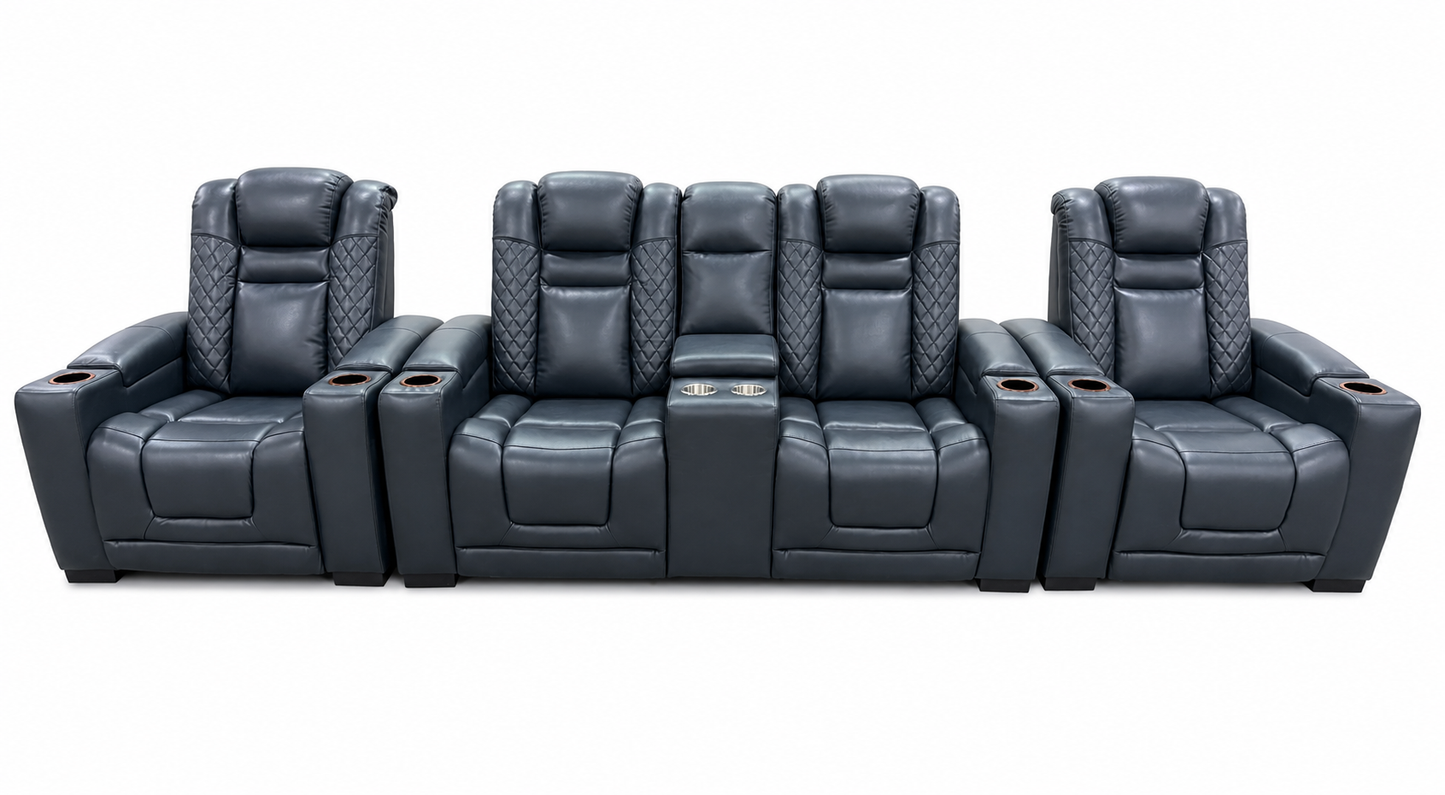 BJF250437 Lifesmart 3-Pc. Power Theater Seating - Blue (Two Chairs&Loveseat)