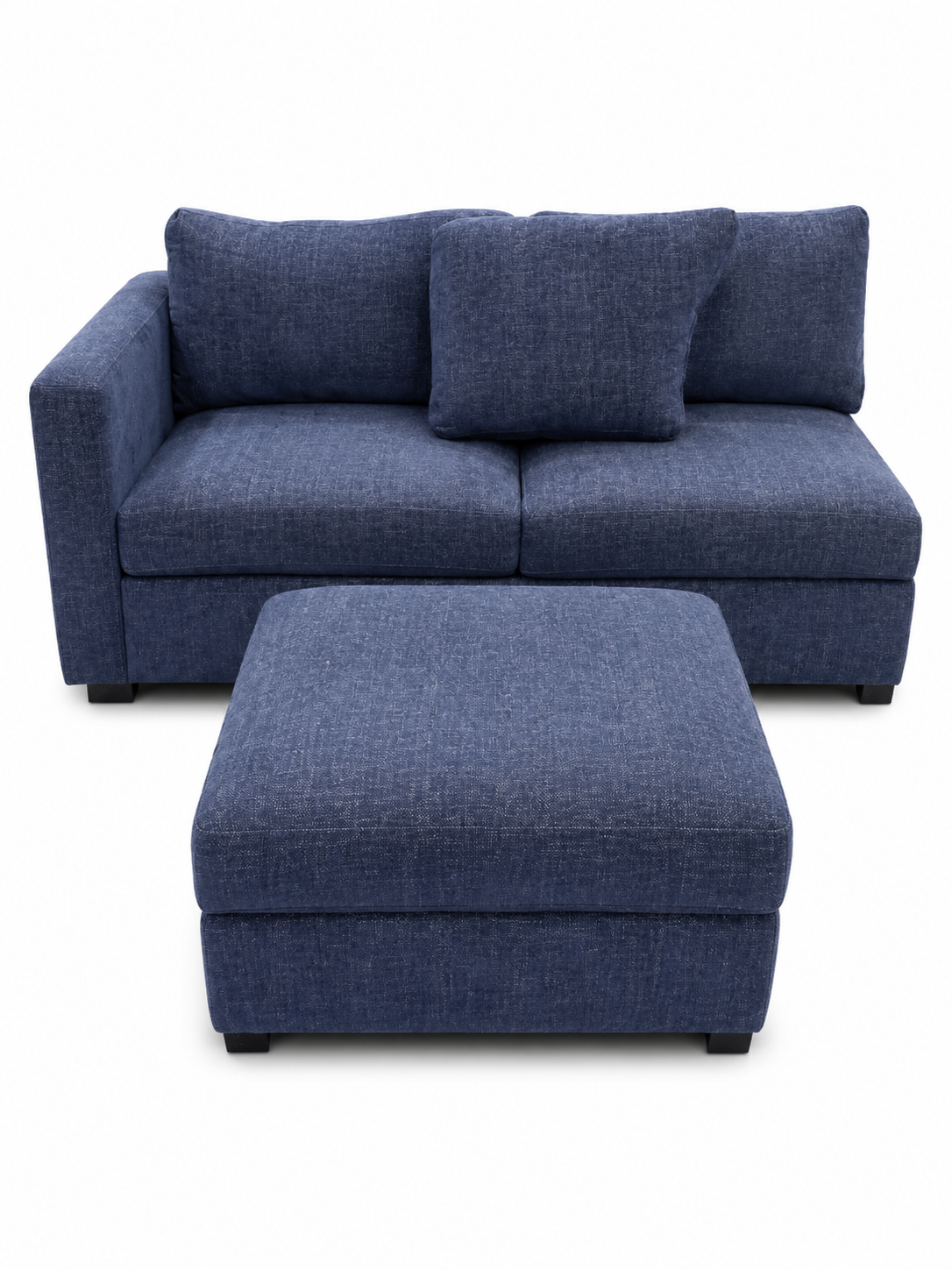 BJF250439 True Innovations 2-Pc. Sofa with Storage Ottoman – Navy(AS-IS)