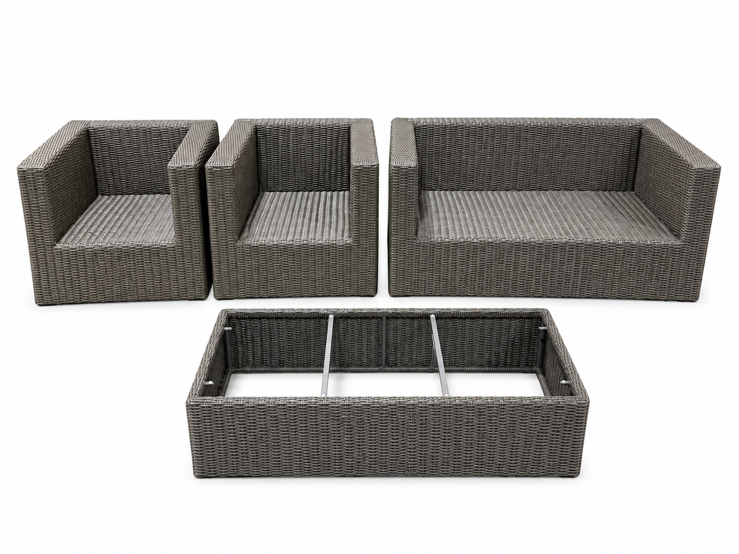BJF250459 BJ 4piece Warwick Patio Collection (Glass and cushions are missing)