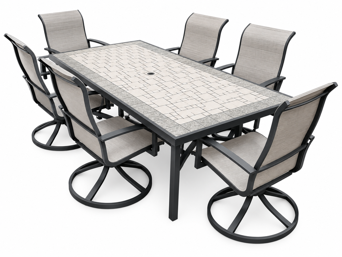 BJF250471 Berkley Jensen Belmar 7-Pc. Aluminum Sling Outdoor Dining Set
