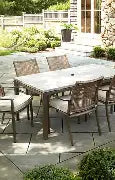 BJF250271 Berkley Jensen Oak Crest 7-Pc. Outdoor Metal Dining Set