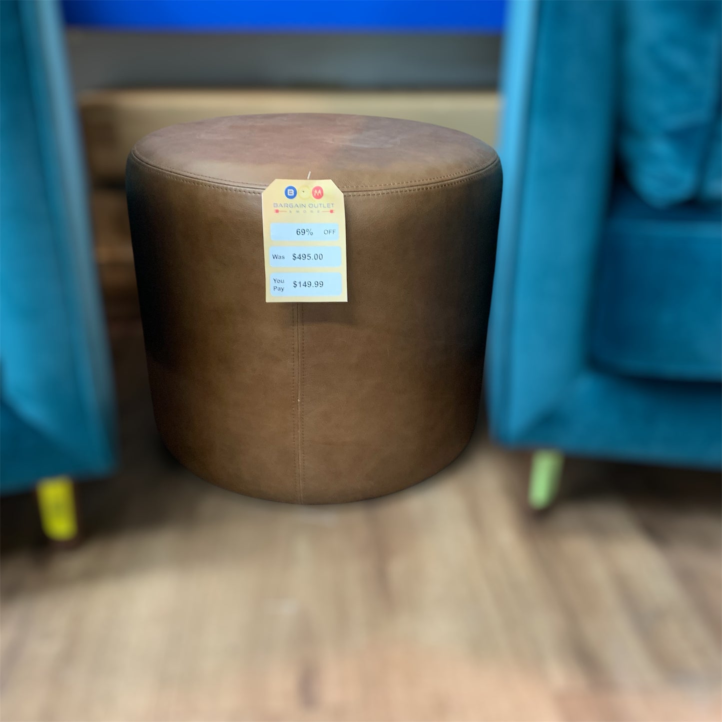 IDF240215 - Colten - Ottoman  Leather  Brown - 148.50/495