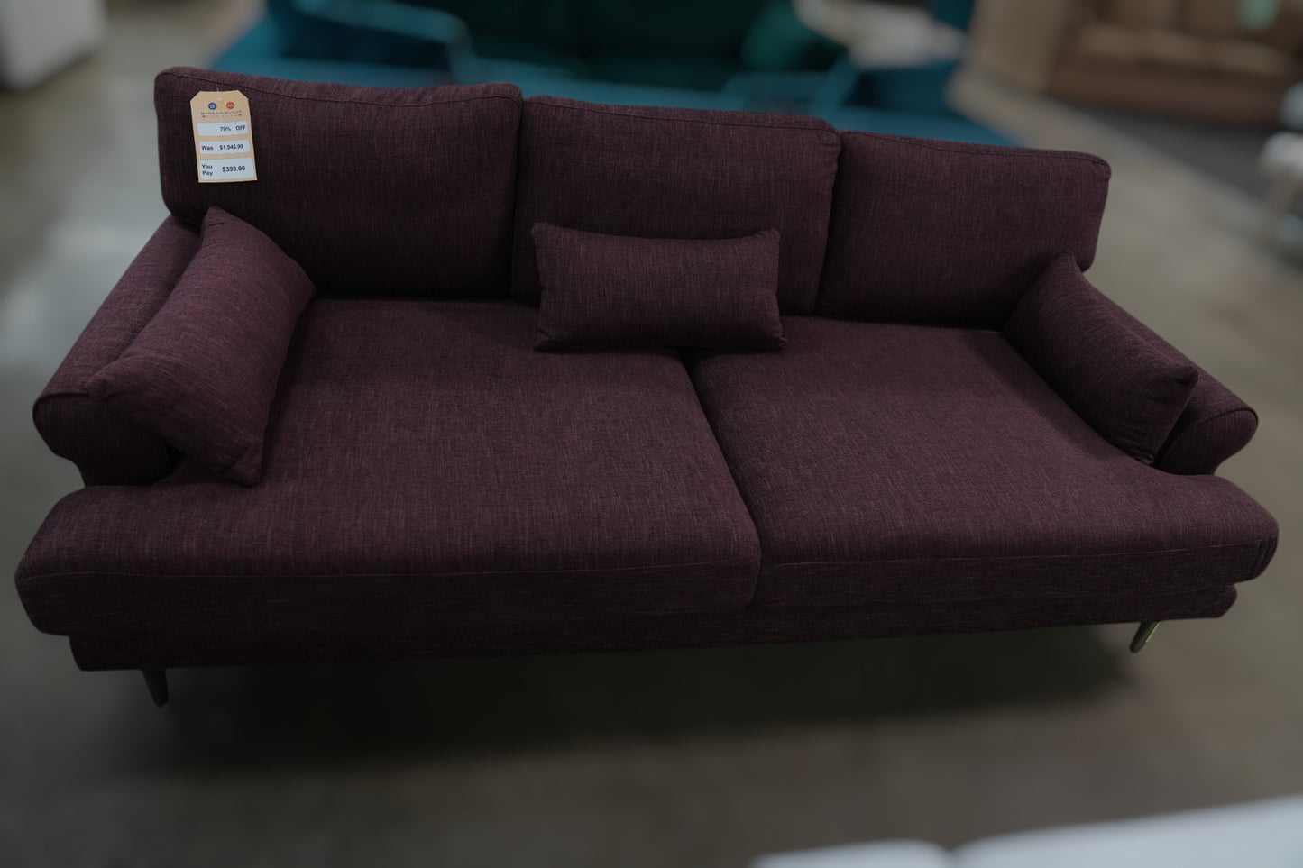 IDF240012 - Maxwell - Sofa  Fabric  Dark Red