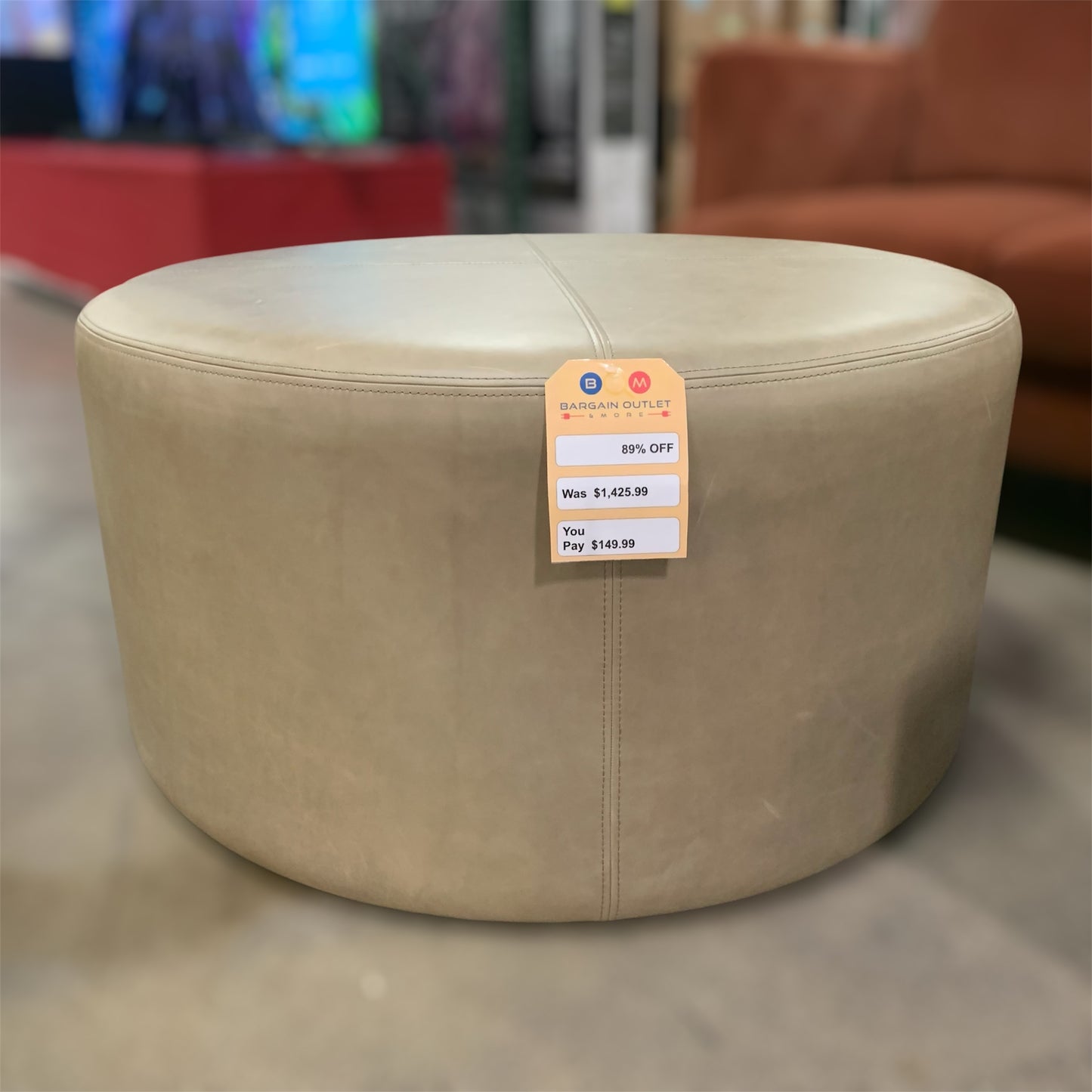 IDF240218 - Colten - Ottoman  Leather  Bisque - 198.75/795