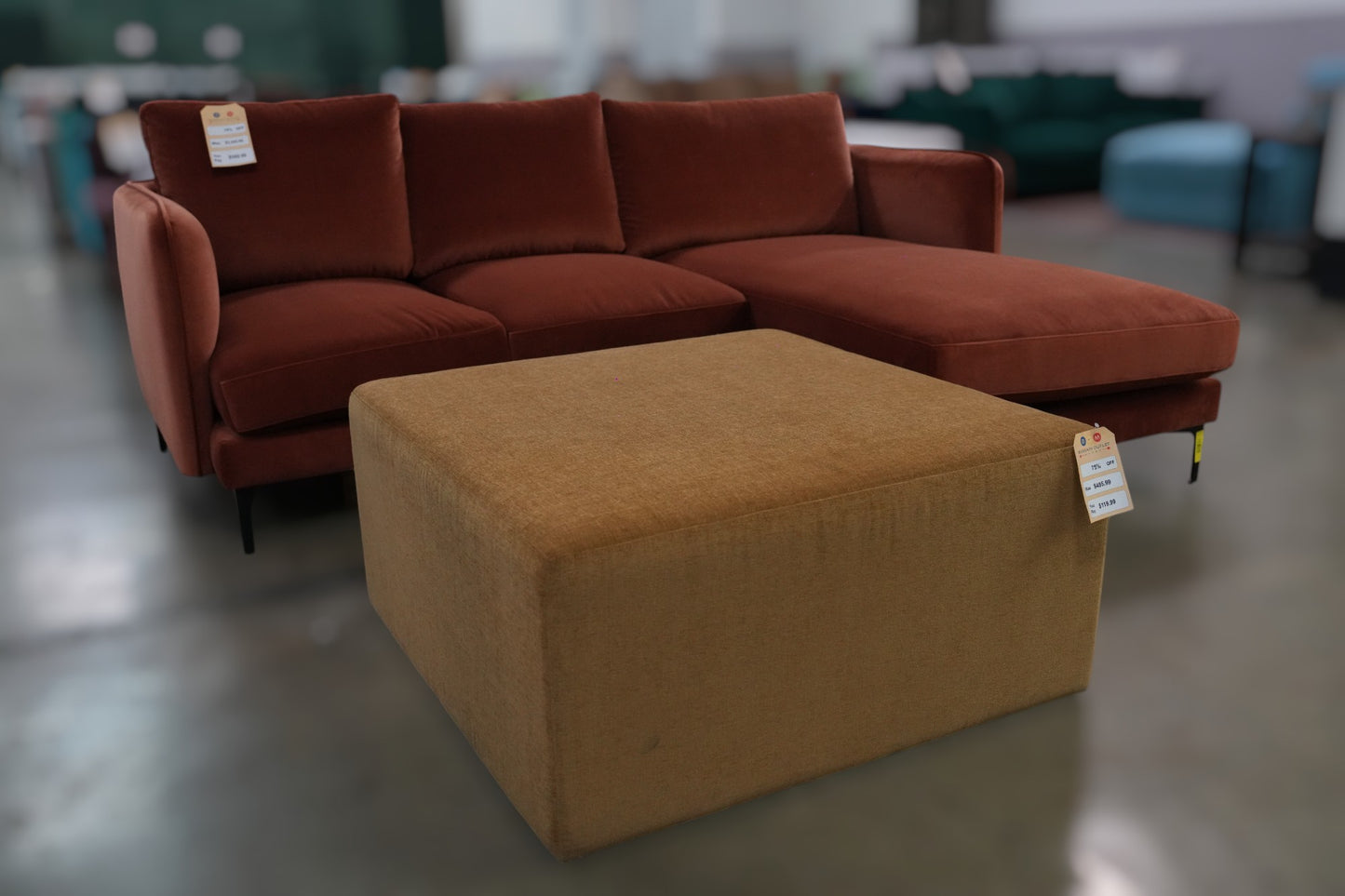 IDF240178 - Conor - Ottoman  Fabric  Amber