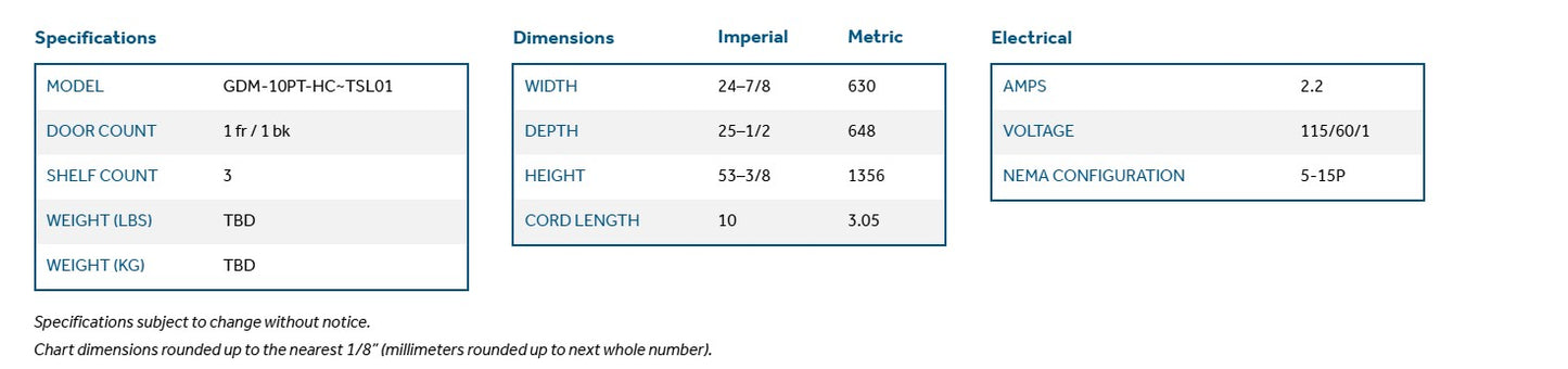 GDM-10PT-HC-TSL01 One Section Pass Thru Glass Door Merchandiser, (1) Right Hinge Door,