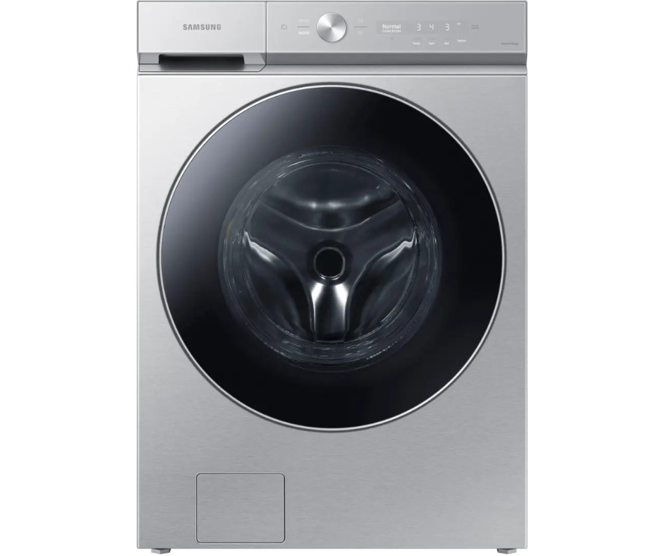 Samsung - Bespoke 5.3 cu. ft. Ultra Capacity Front Load Washer with AI OptiWash and Auto Dispense - Silver Steel - WF53BB8900ATUS (01HT57AX600223R)