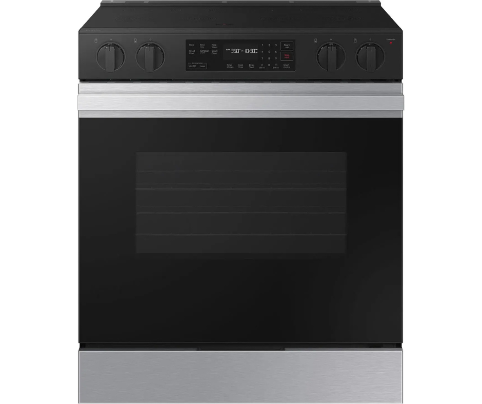 Samsung - Bespoke 30-in 4 Burners 6.3-cu ft Self and Steam Cleaning Air Fry Convection Oven Slide-in Smart Induction Range (Stainless Steel) - NSI6DG9300SRAA (000L7CBXA00196Z)