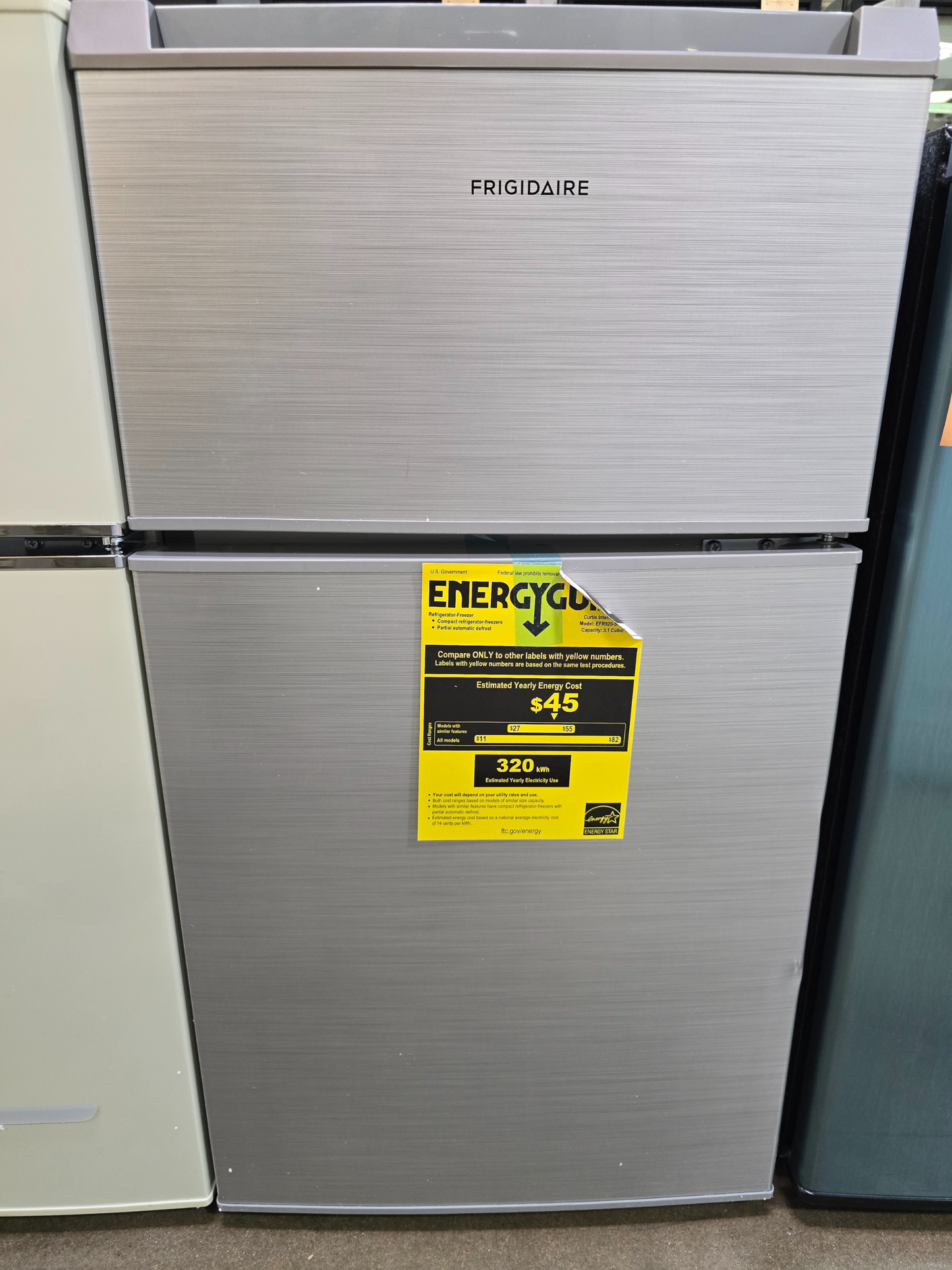 3.1 cu. ft. 2-Door Retro Mini Refrigerator in Grey