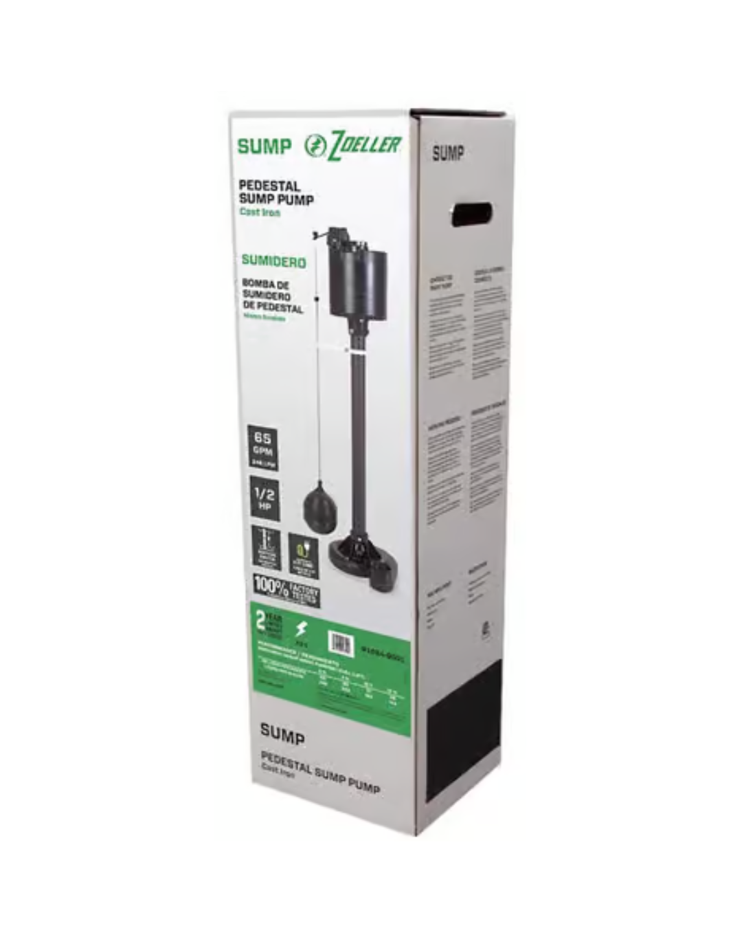 AC250003 Zoeller 1/2-HP 115 -Volt 65-Gallon Cast iron Pedestal sump pump