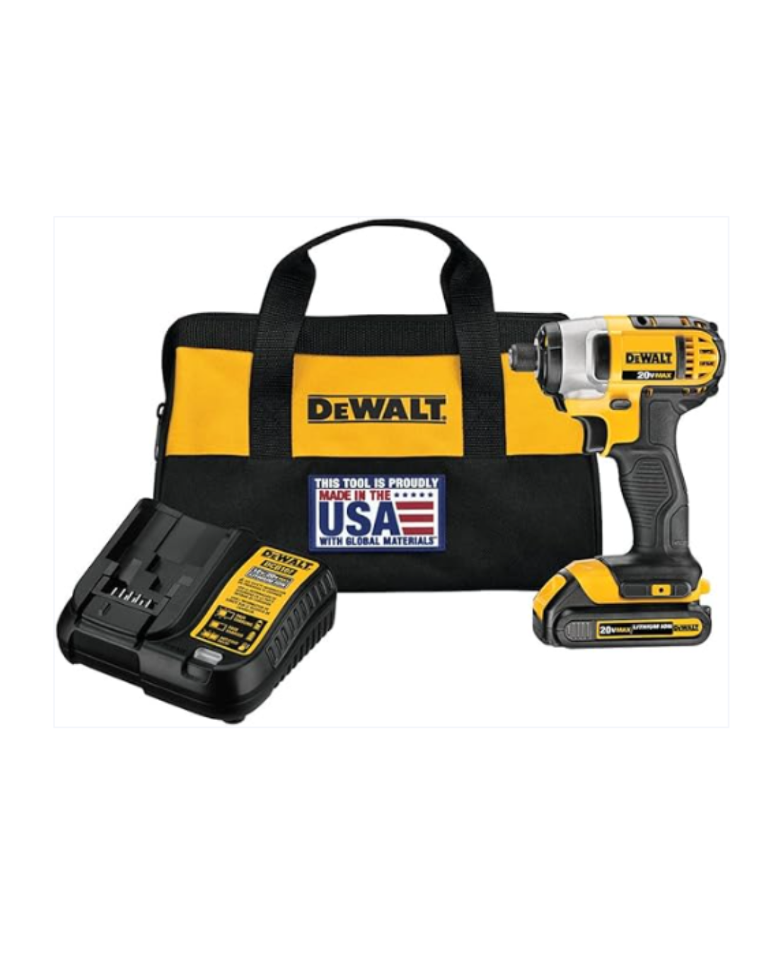 AC250208 DEWALT 20V MAX Impact Driver Kit, 1/4-Inch, Battery and Charger Included