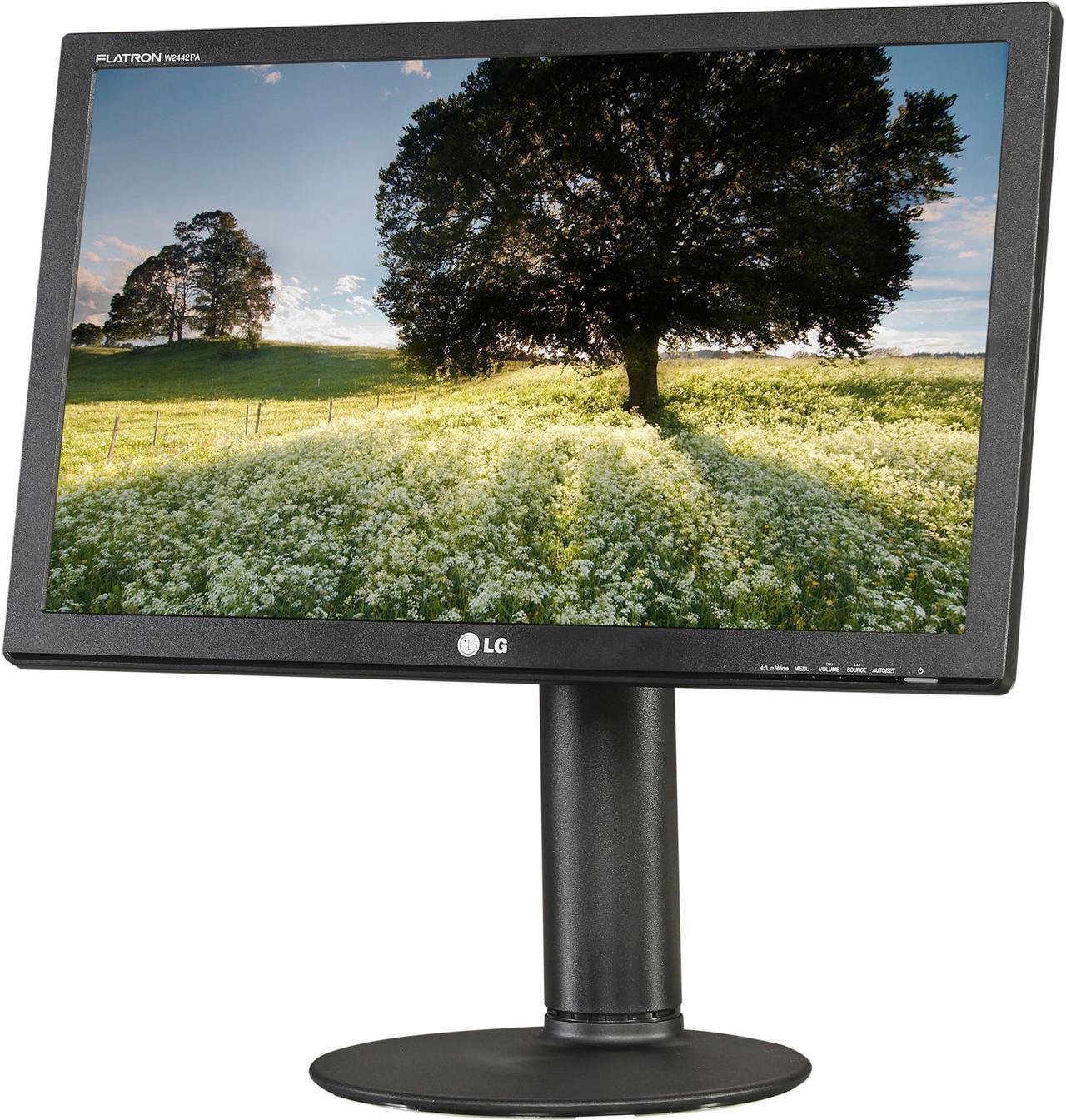LG W2442PA-BF Black 24" HDMI Widescreen LCD Monitor 300 cd/m2 10000:1 Built-in Speakers