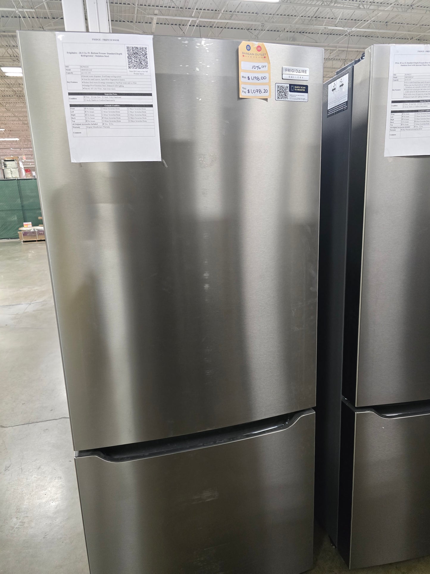Frigidaire - Gallery 28.8 Cu. Ft. Standard-Depth French Door Refrigerator - Stainless Steel - GRBN2012AF- SN 1K42376773