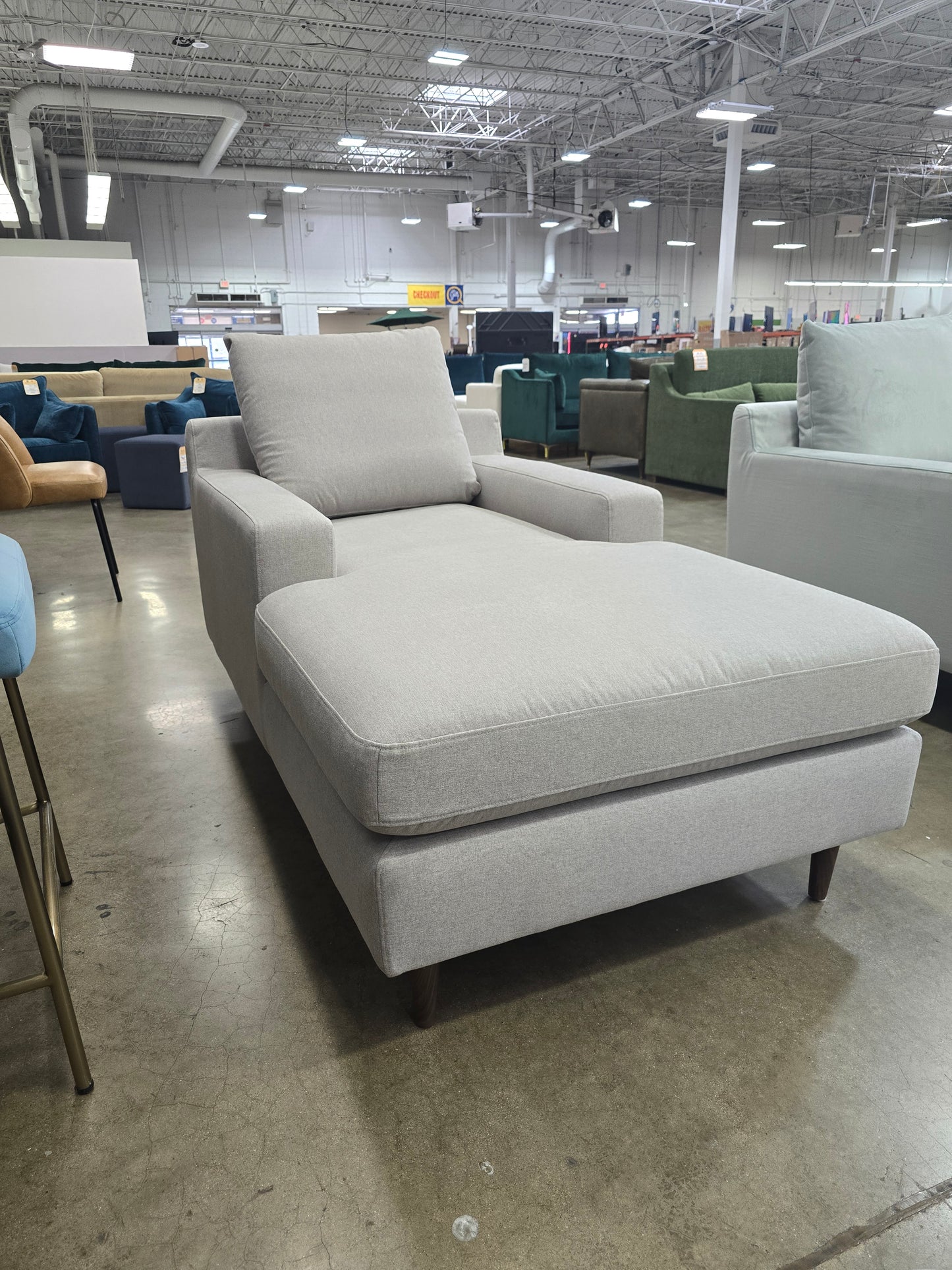 IDF240311 - Sloan - Chaise Lounge Fabric Grey