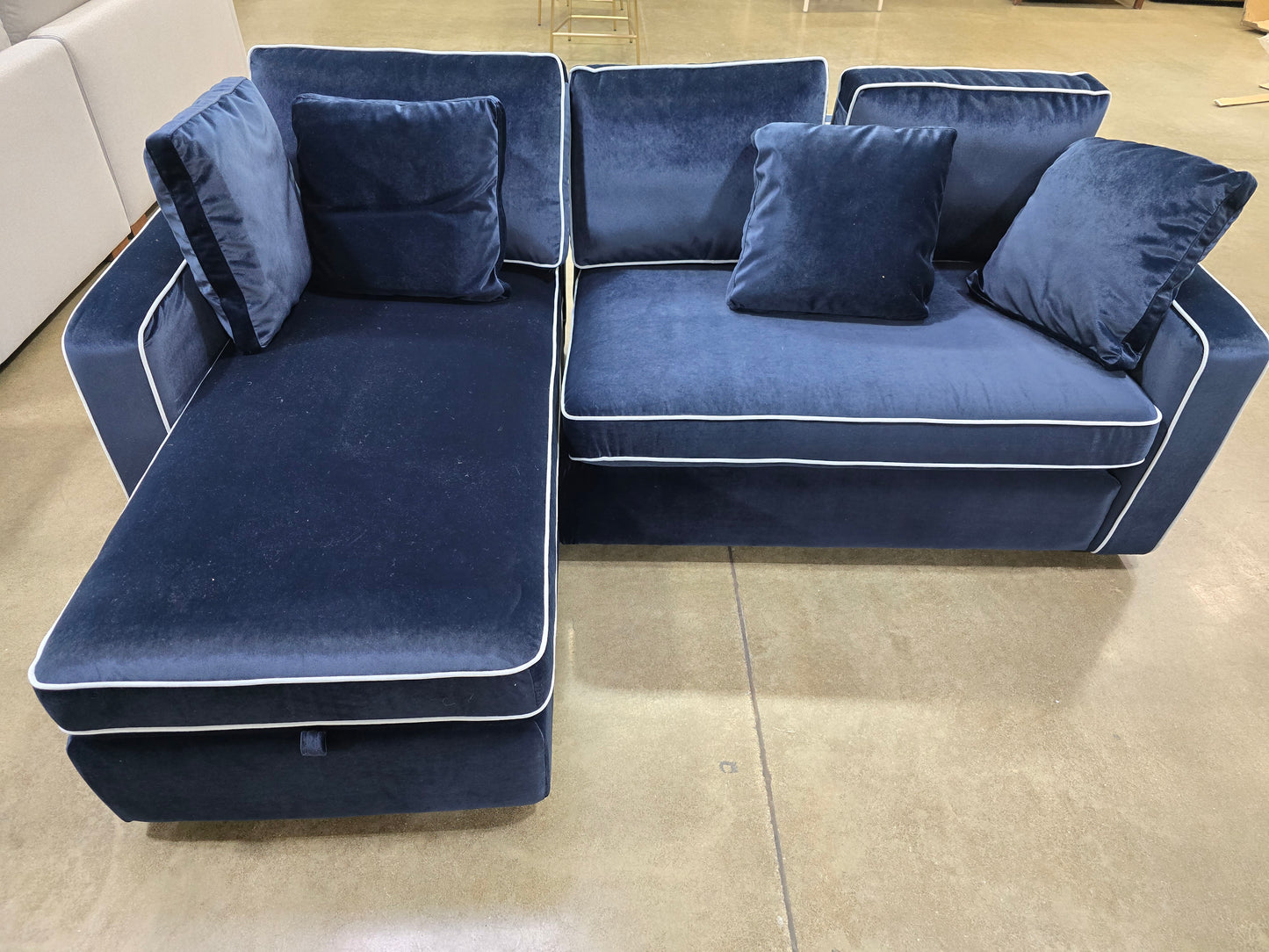 IDF240338 - James - Sectional  Fabric  Dark Blue