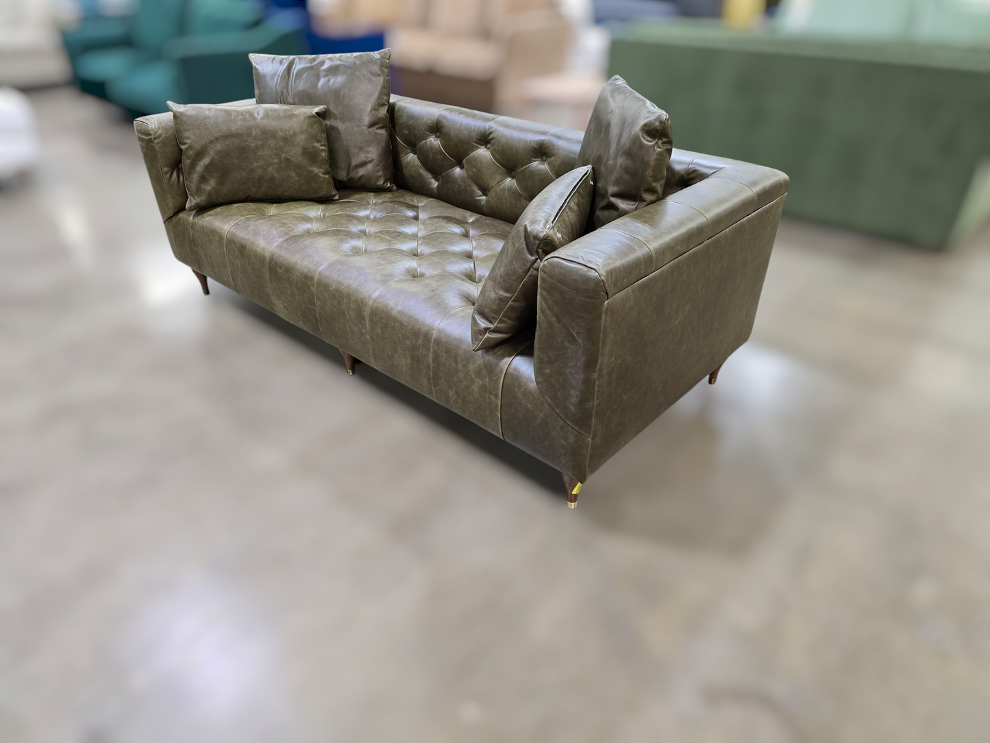 IDF240300 - Ms. Chesterfield - Sofa  Leather  Green