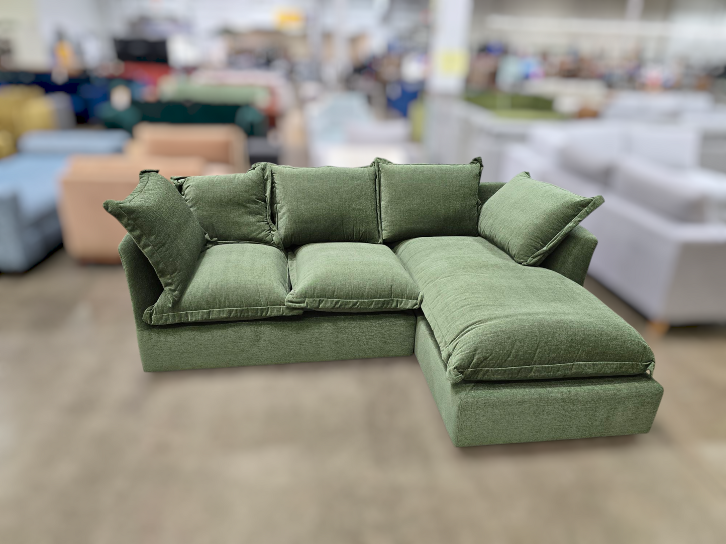 IDF240325 - Skylar - Sectional  Fabric  Green