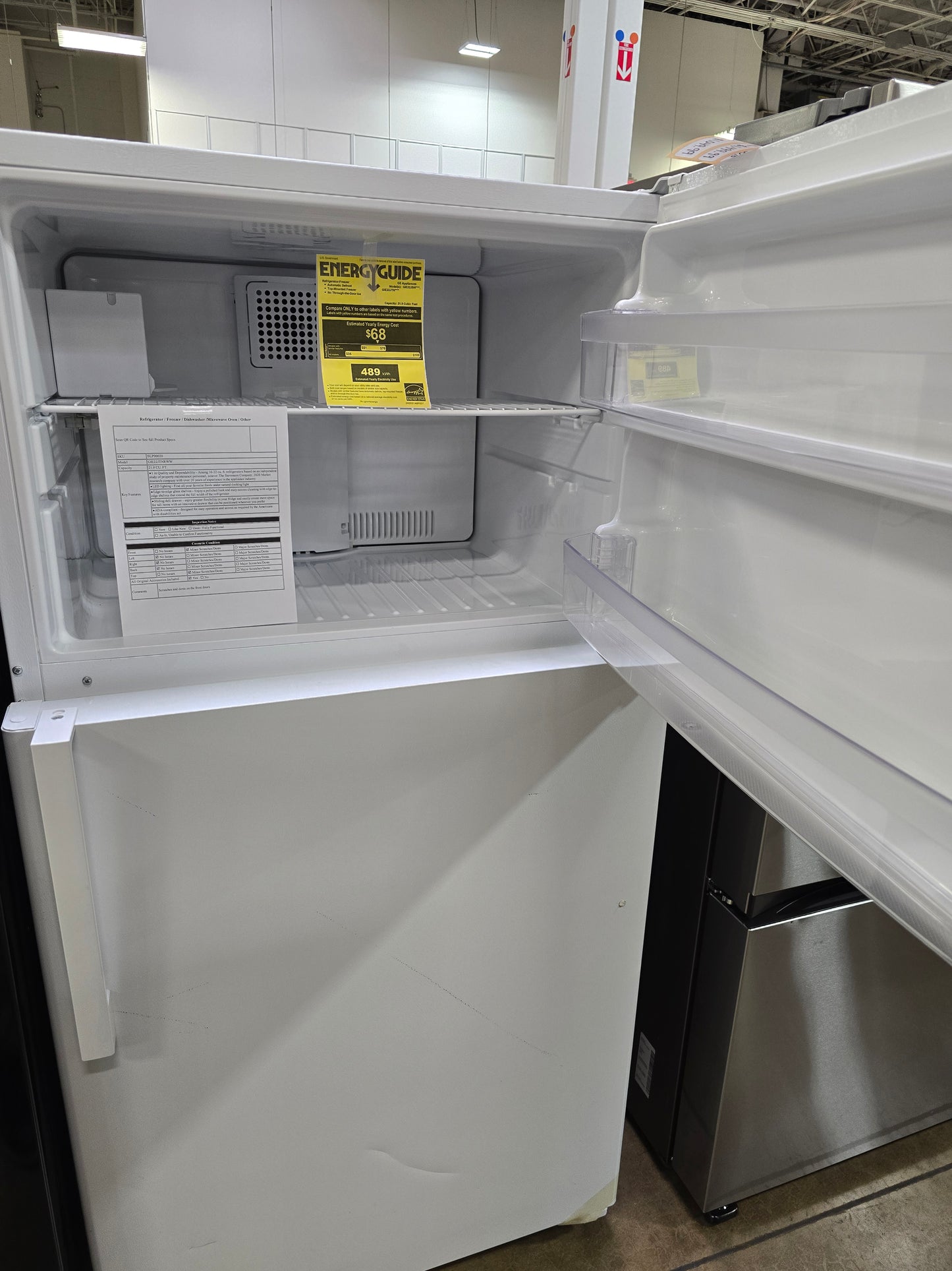 BLP00020-B GE ENERGY STAR® 21.9 Cu. Ft. Top-Freezer Refrigerator (GIE22JTNRWW)