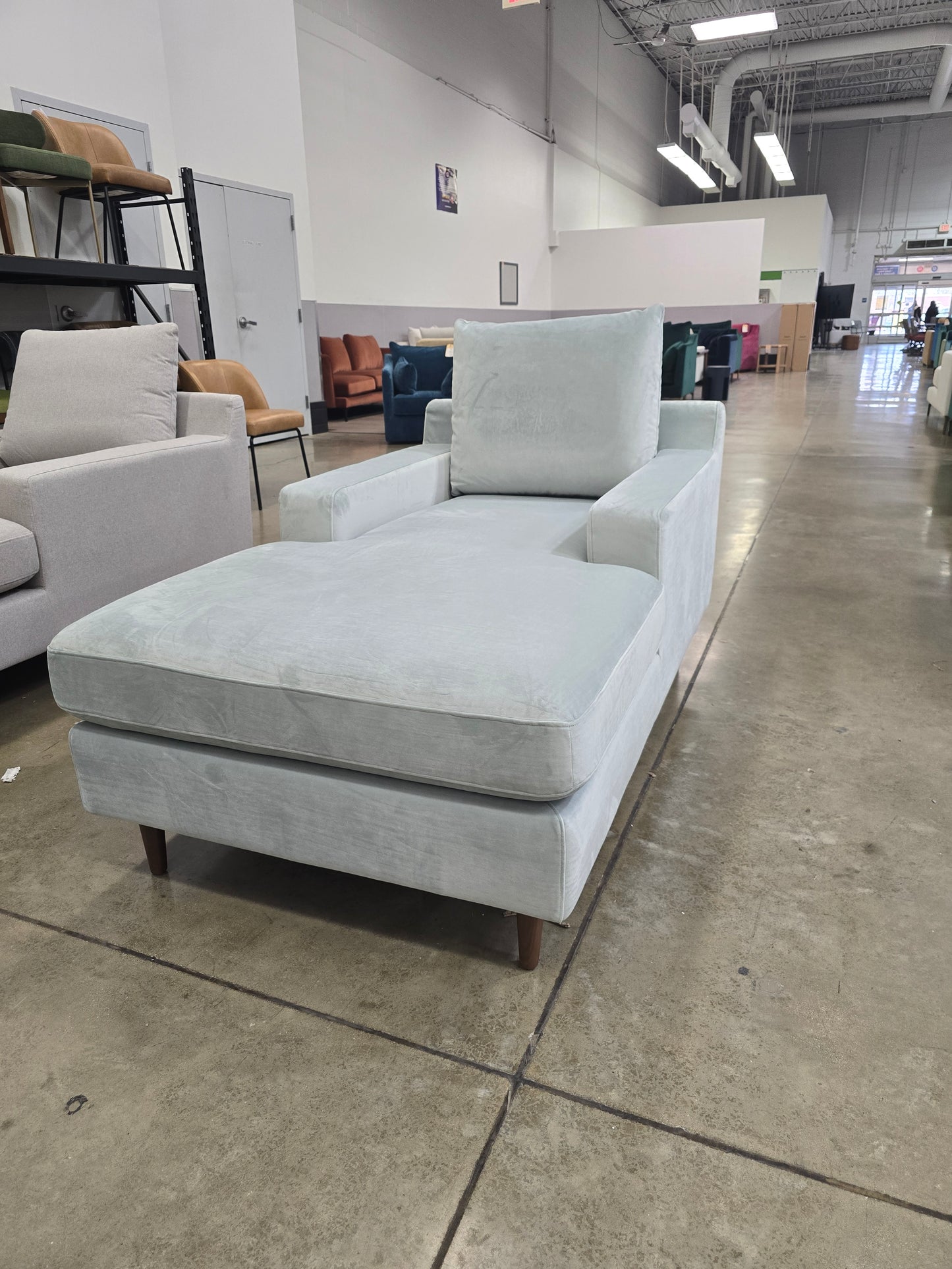 IDF240310 - Sloan - Chaise Lounge  Fabric  Light Blue