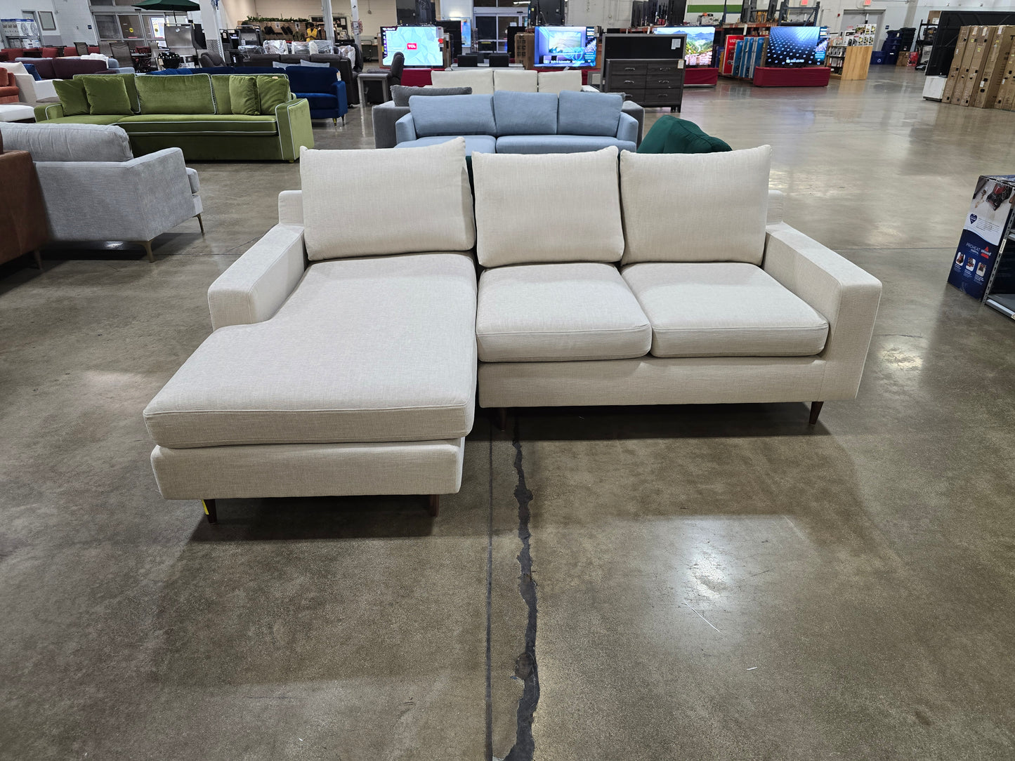 IDF240340 - Sloan - Sectional  Fabric  White