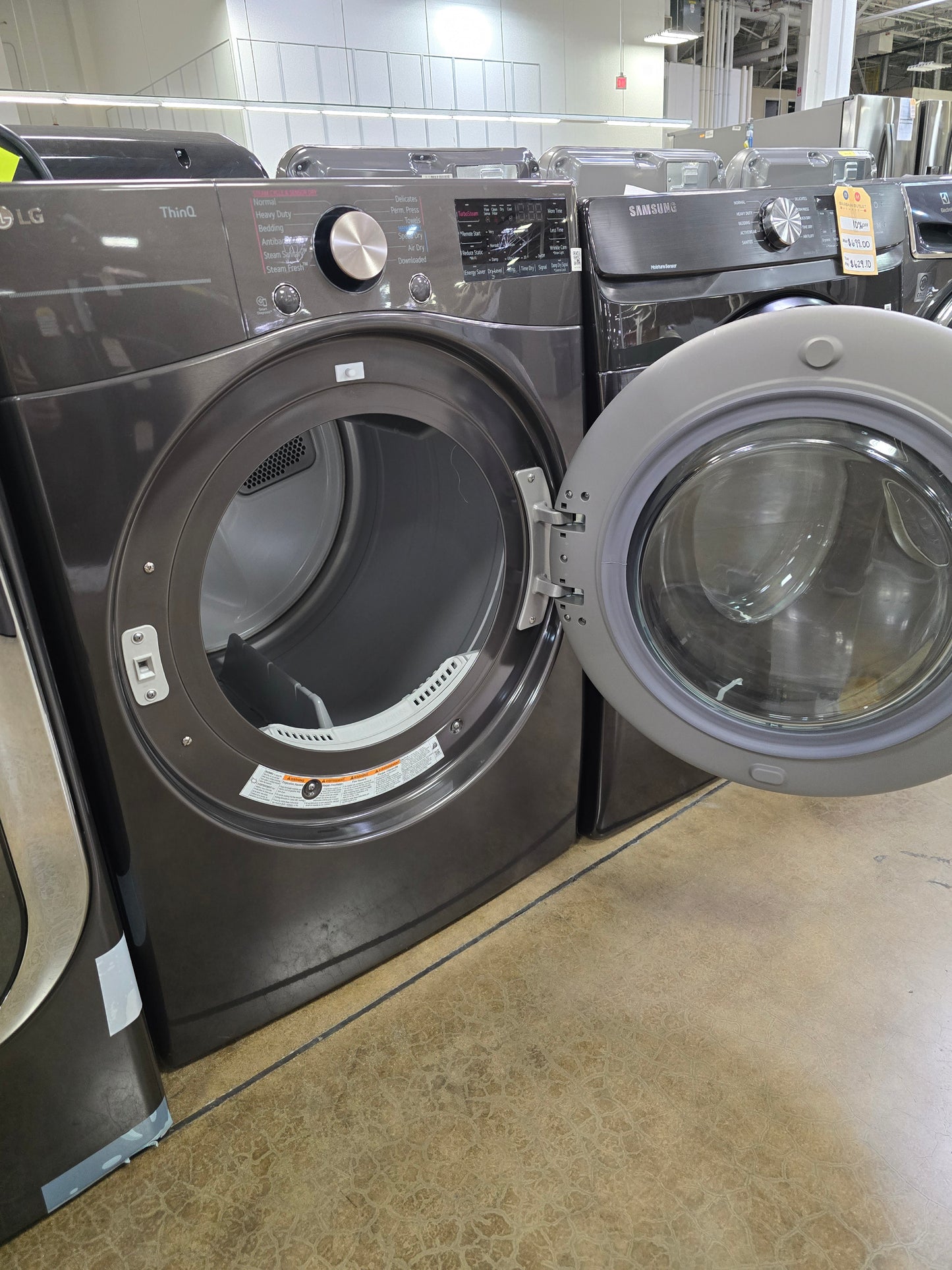 BLP00126-B LG - 7.4 Cu. Ft. Stackable Smart Electric Dryer with Steam and Built-In Intelligence - Black Steel(DLEX4000B)