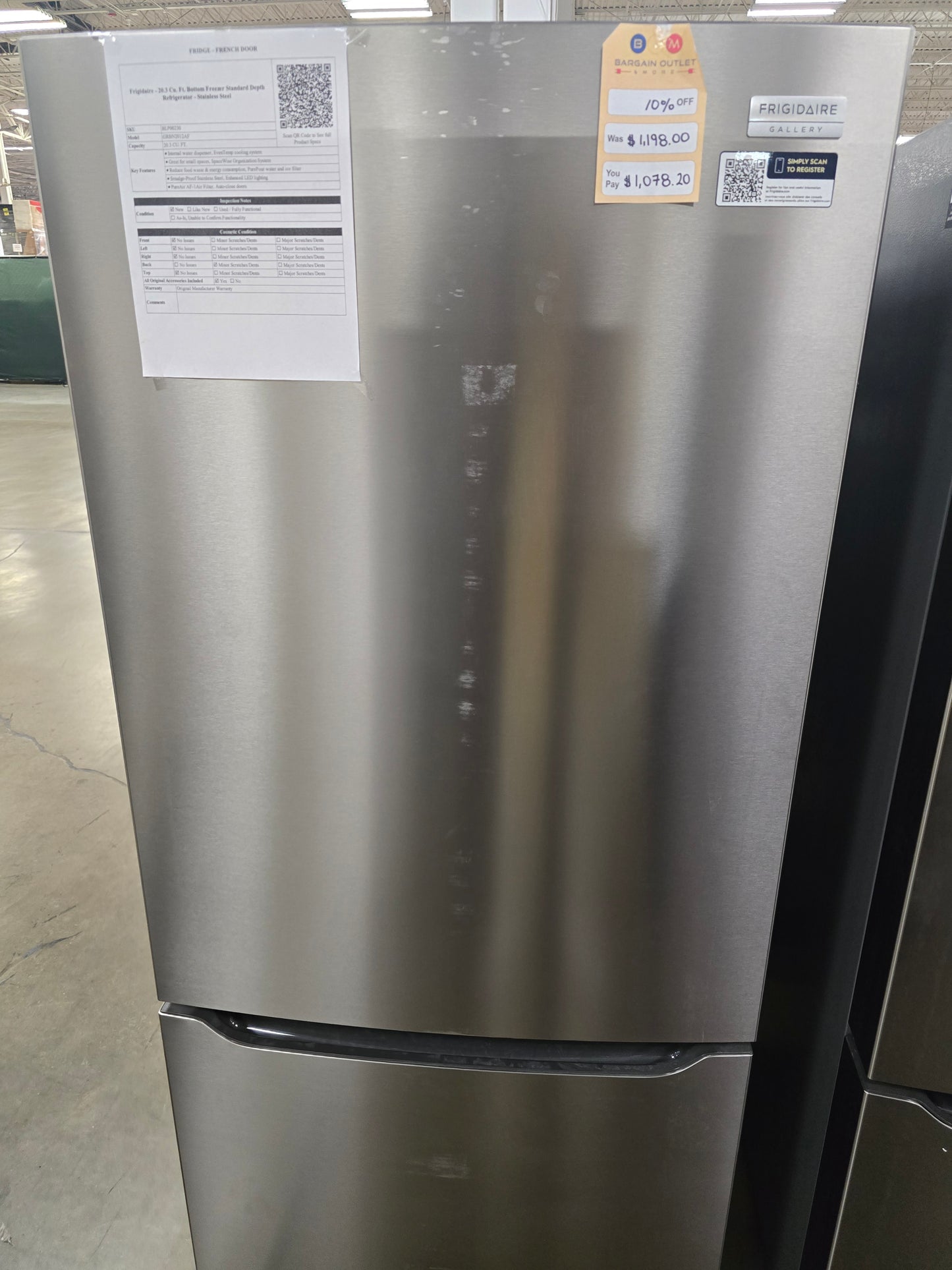 Frigidaire - Gallery 28.8 Cu. Ft. Standard-Depth French Door Refrigerator - Stainless Steel - GRBN2012AF- SN 1K42376773