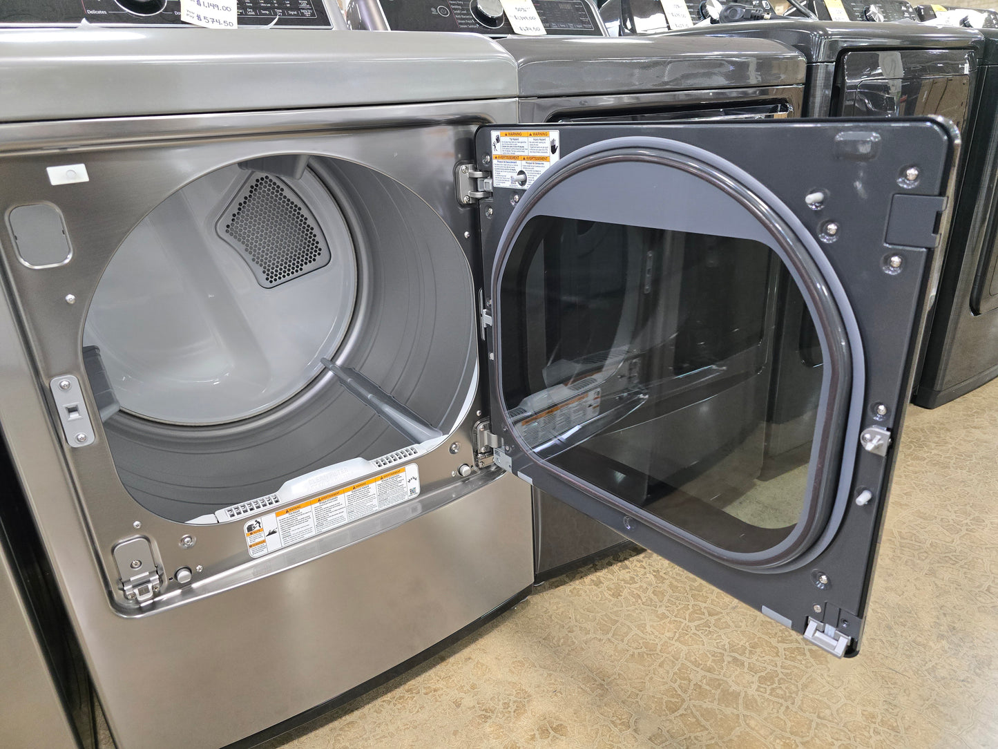 BLP00128-A 7.3 cu. ft. Ultra Large Capacity Smart wi-fi Enabled Rear Control Electric Dryer with EasyLoad Door(DLE7400VE)