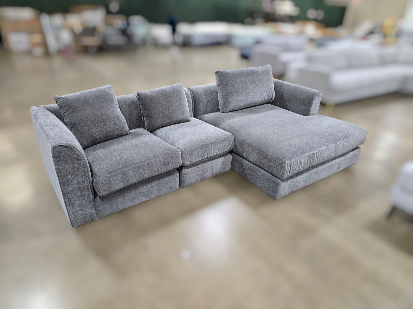IDF240323 - Beckham - Sectional Fabric Dark Grey
