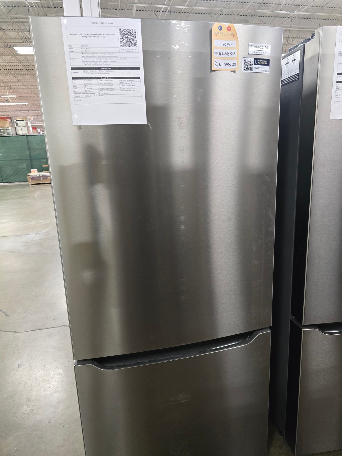 Frigidaire - Gallery 28.8 Cu. Ft. Standard-Depth French Door Refrigerator - Stainless Steel - GRBN2012AF- SN 1K42376773