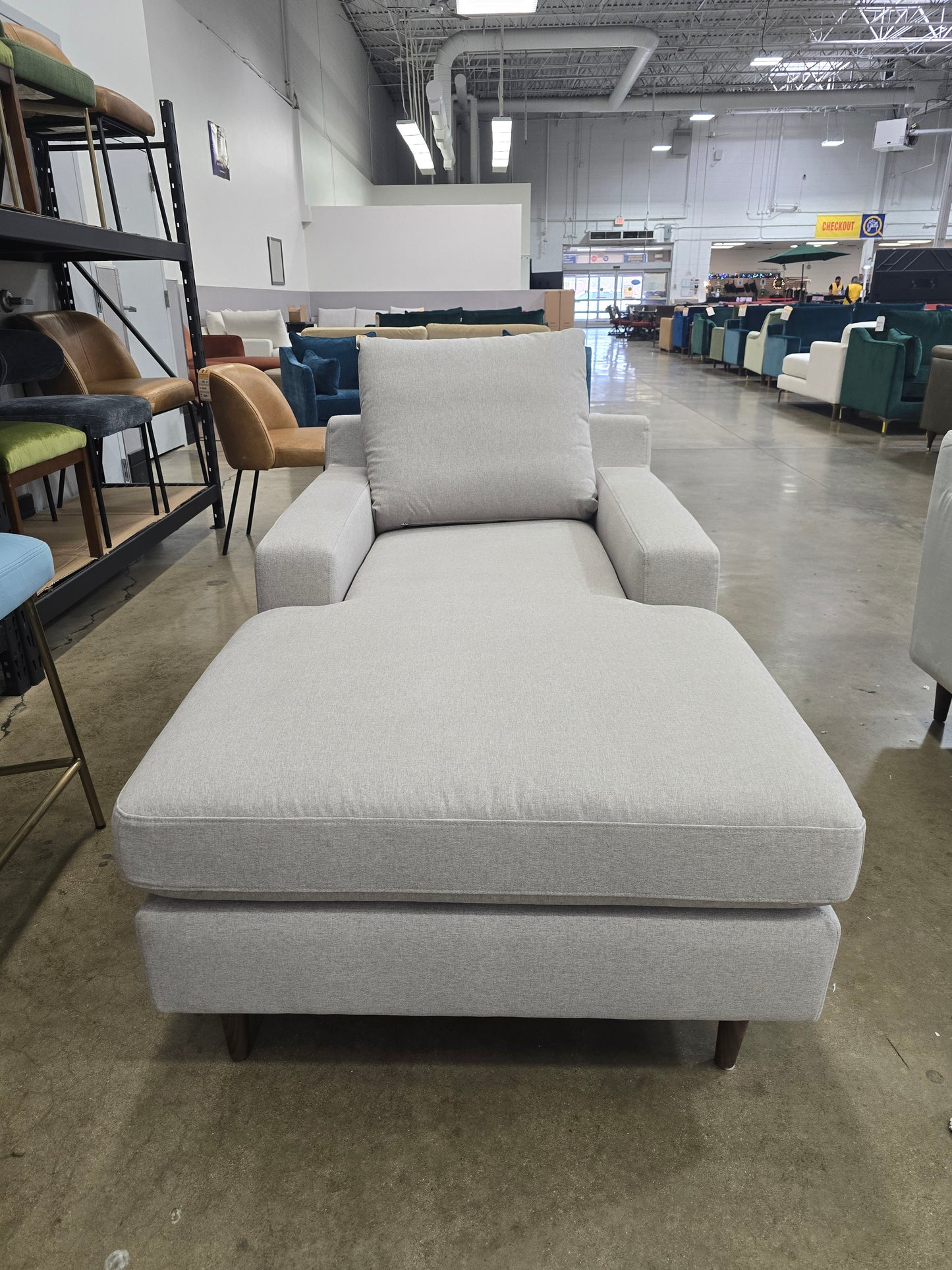 IDF240311 - Sloan - Chaise Lounge Fabric Grey