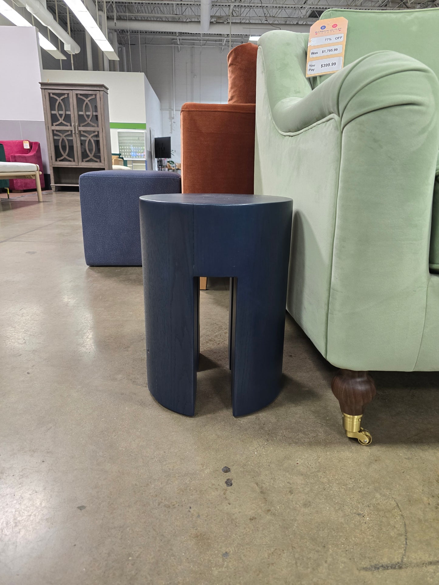 IDF240286 - Greer - Side Table  Fabric  Blue