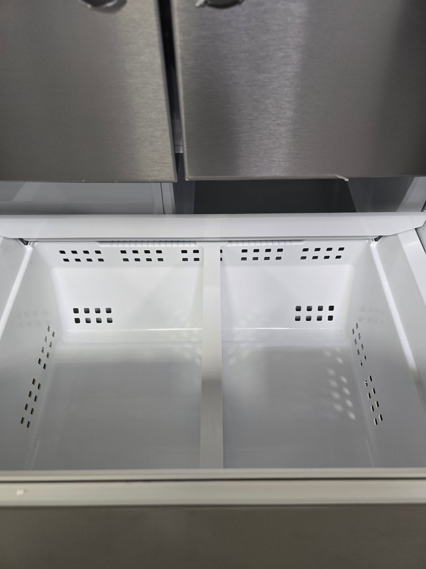 Frigidaire - 36 in 28.8 cu. ft. Standard Depth French Door Refrigerator in with Internal Water Dispenser - Stainless Steel - FRFN2813AF- SN 4A437112067