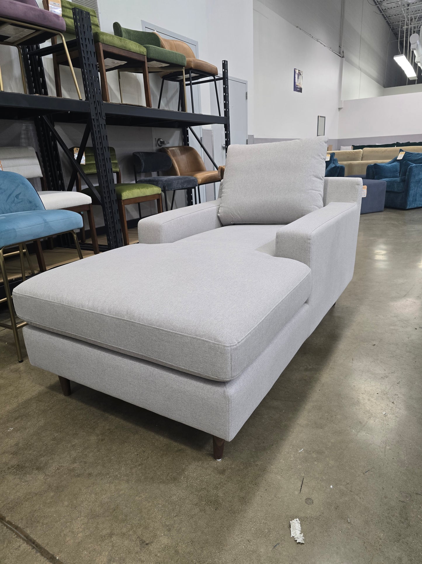 IDF240311 - Sloan - Chaise Lounge  Fabric  Grey