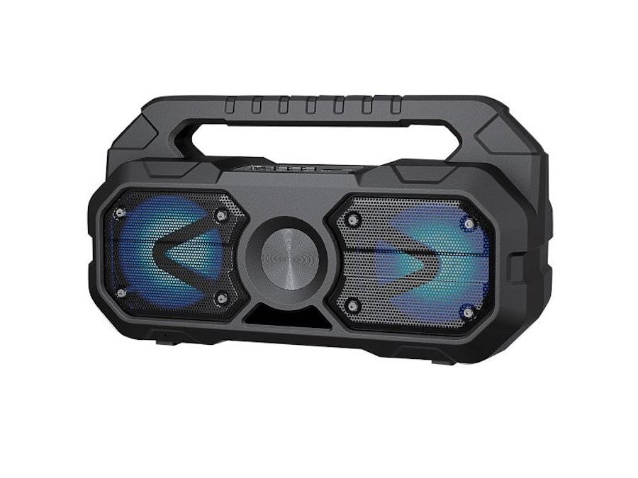 Sylvania Boombox Bluetooth Speaker FM Radio Black Light-Up w/ Karaoke function SP1021_C56-R