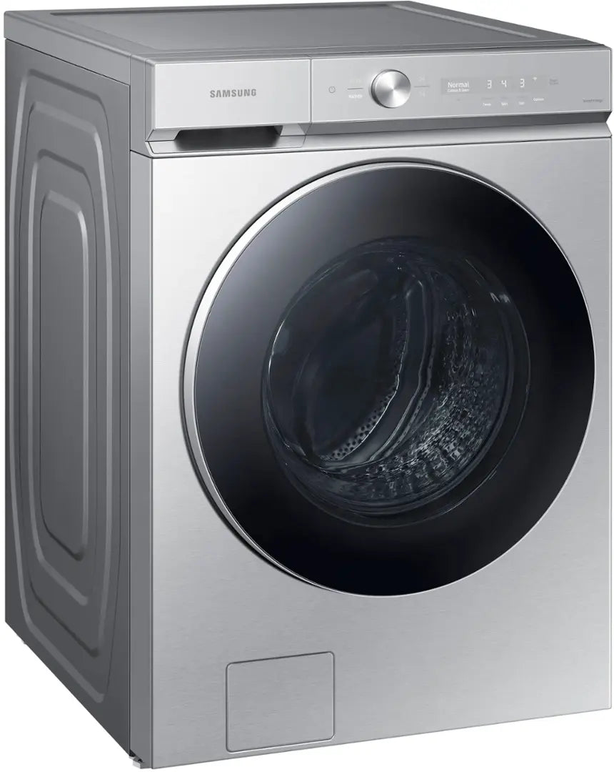 Samsung - Bespoke 5.3 cu. ft. Ultra Capacity Front Load Washer with AI OptiWash and Auto Dispense - Silver Steel - WF53BB8900ATUS (01HT57AX600223R)