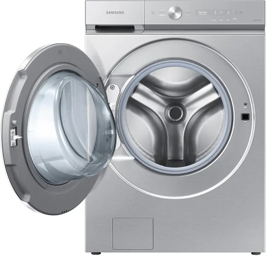 Samsung - Bespoke 5.3 cu. ft. Ultra Capacity Front Load Washer with AI OptiWash and Auto Dispense - Silver Steel - WF53BB8900ATUS (01HT57AX600223R)